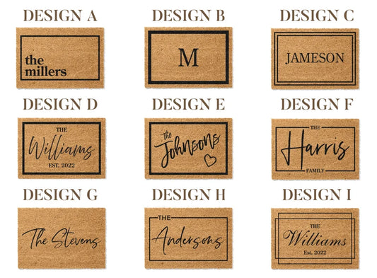 Housewarming Gift Home Decor, Custom Door Mat with Family Name, Wedding Gift for Couples, Personalized Welcome Doormat w/ Anti-Slip Backing